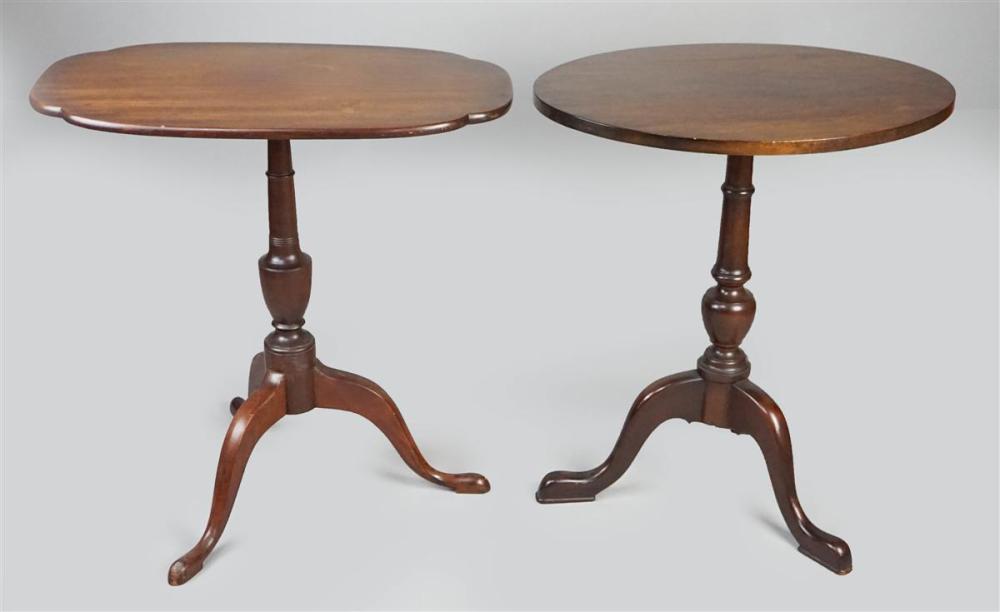 TWO MAHOGANY TILT-TOP TEA TABLESTWO