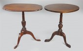 TWO MAHOGANY TILT-TOP TEA TABL