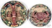 TWO MAJOLICA PALISSY PLATES, E