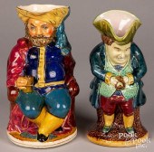 TWO MAJOLICA TOBY JUGSTwo Majo