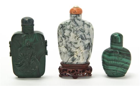 Two Malachite Snuff Bottles one