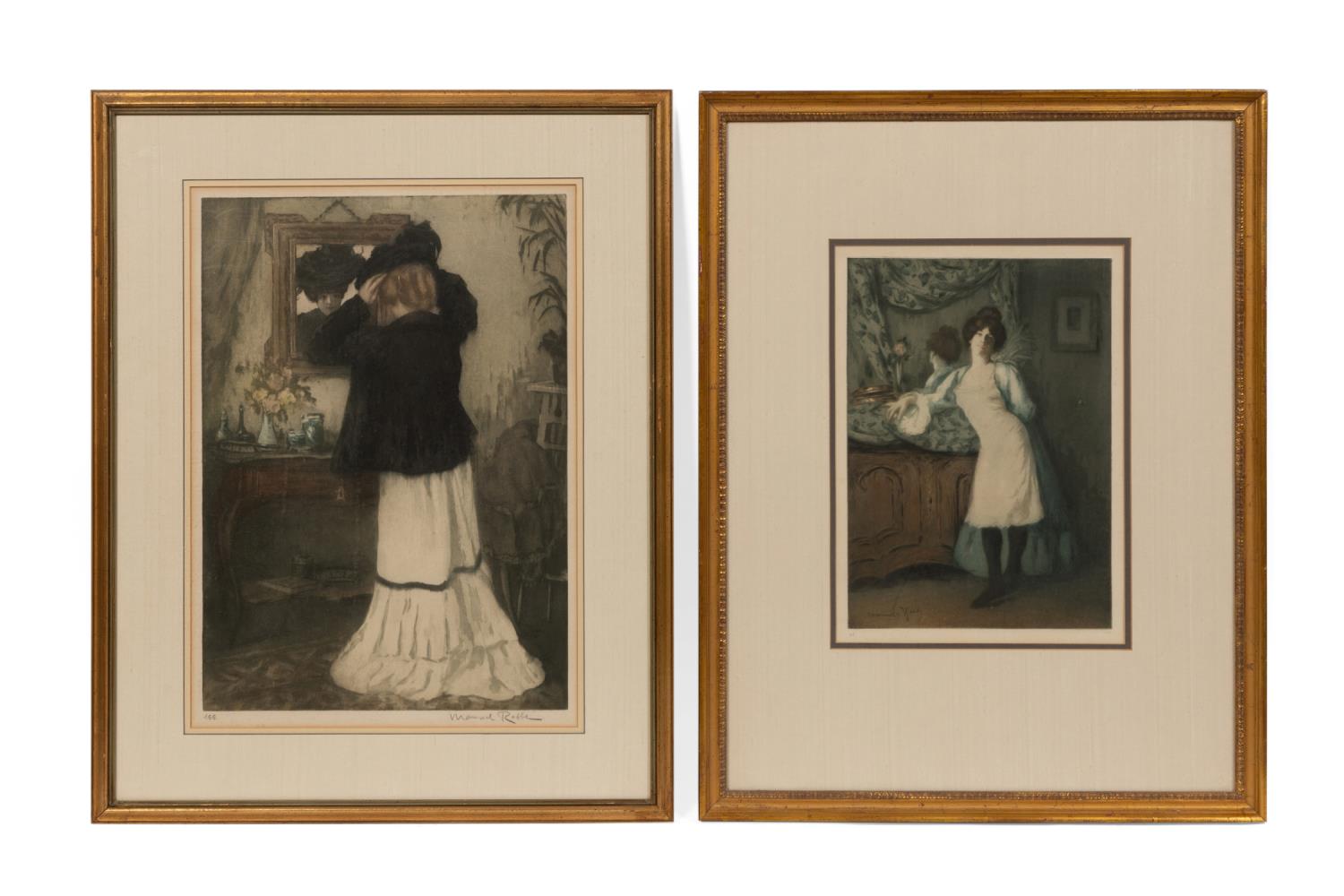 TWO MANUEL ROBBE AQUATINTS,