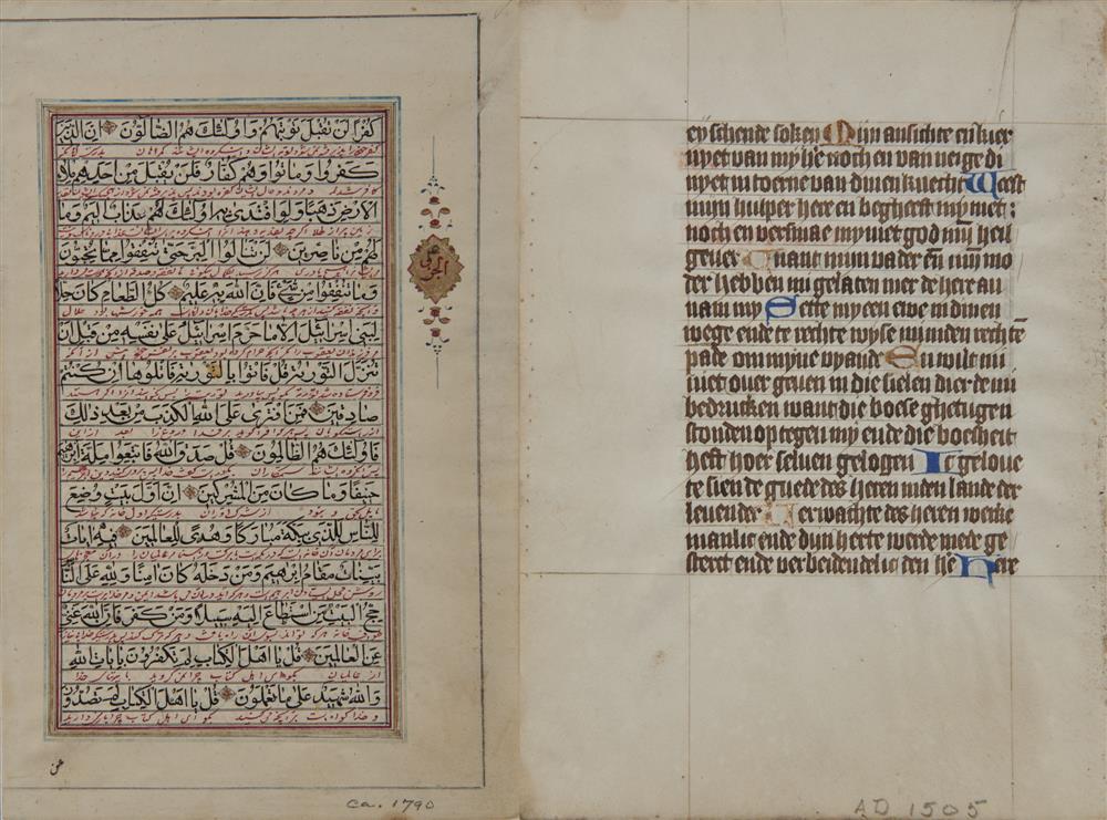 TWO MANUSCRIPT PAGES, ONE FROM
