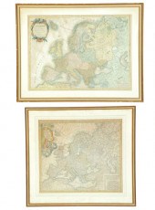 TWO MAPS OF EUROPE.  Includes