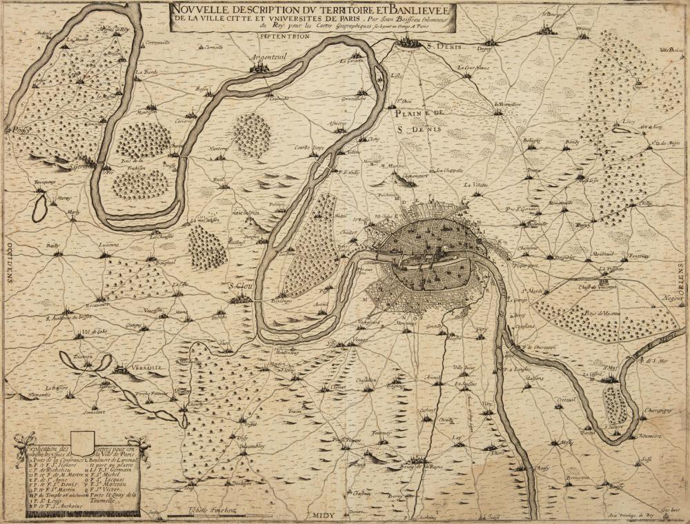 TWO MAPS OF PARISTwo Antique Maps