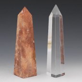 TWO MARBLE AND CRYSTAL GLASS C
