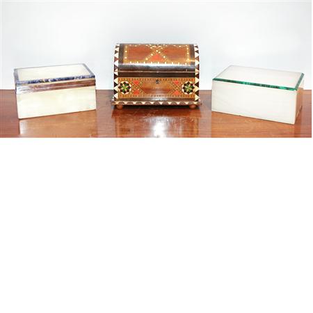 Two Marble Dresser Boxes Together
