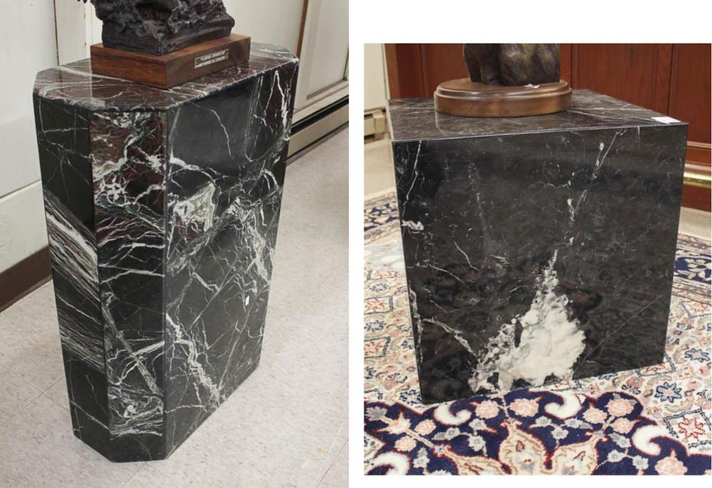 TWO MARBLE PEDESTALSTWO MARBLE