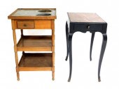 TWO MARBLE TOP STANDS, FRENCH,
