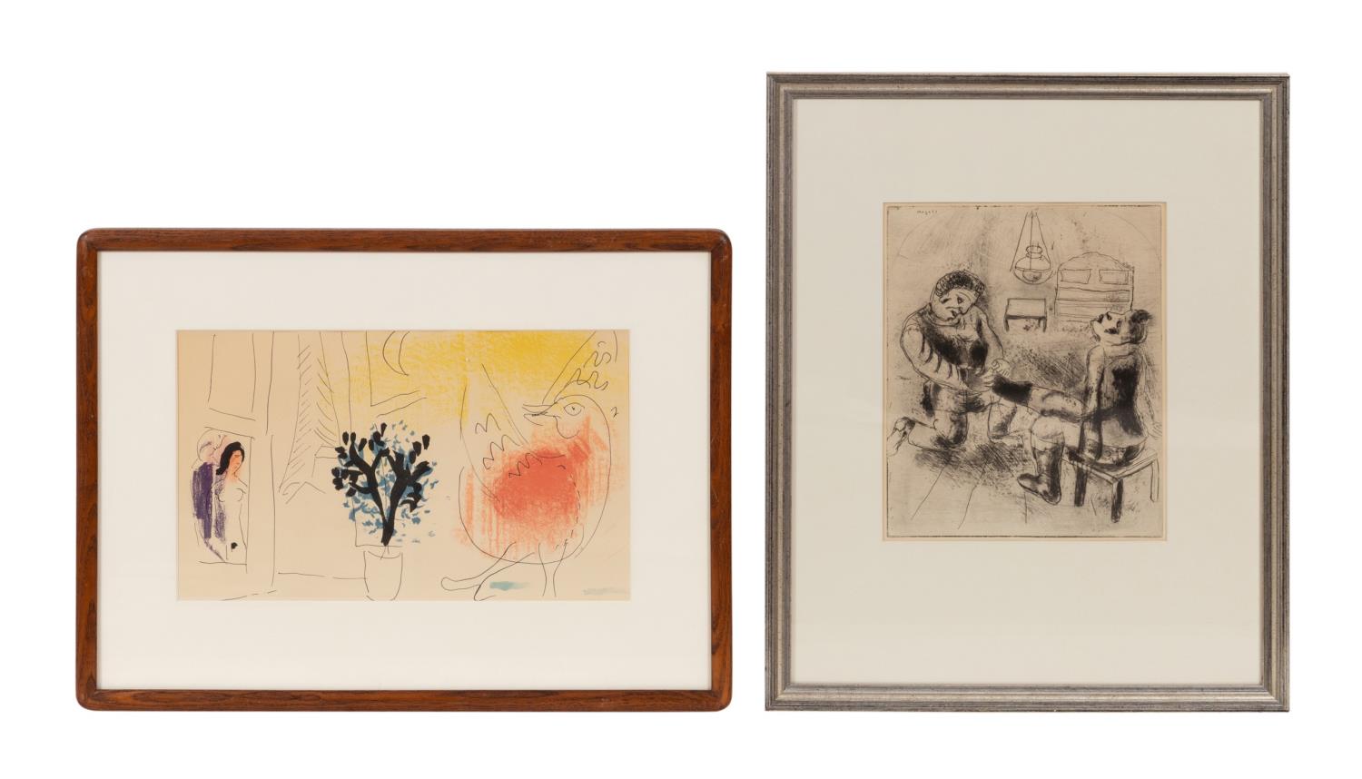TWO MARC CHAGALL PIECES: LITHOGRAPH