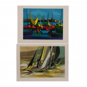 TWO MARCEL MOULY UNFRAMED LITH