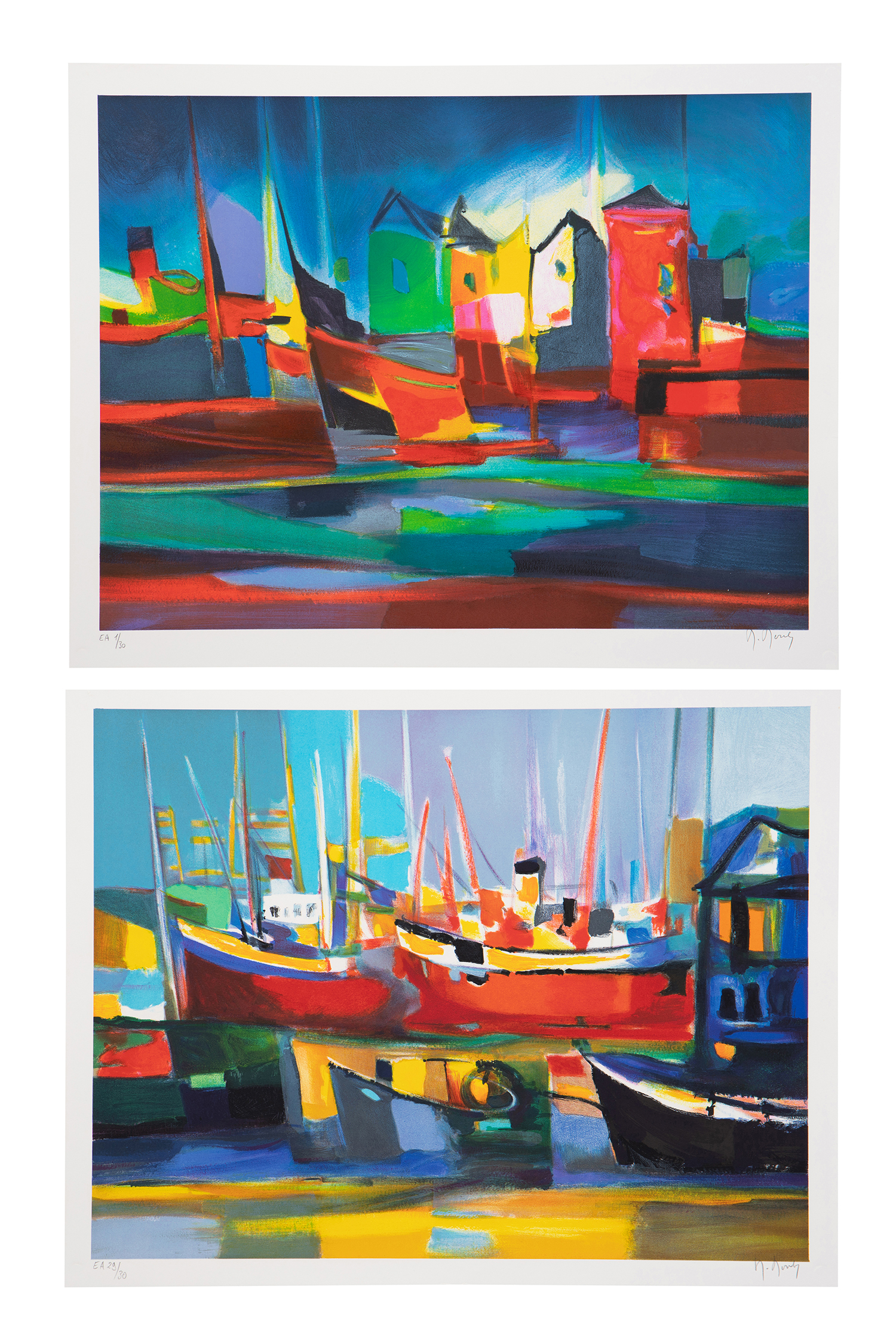 TWO MARCEL MOULY UNFRAMED PORT