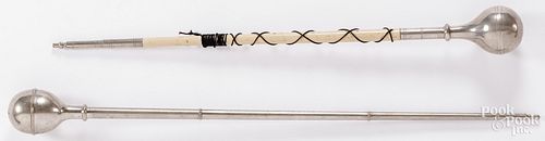 TWO MARCHING BAND BATONS, 20TH