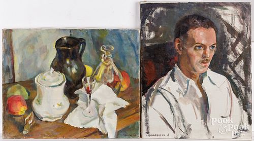 TWO MARIAN D. HARRIS OIL ON