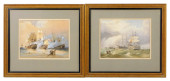 TWO MARINE WATERCOLORS IN THE