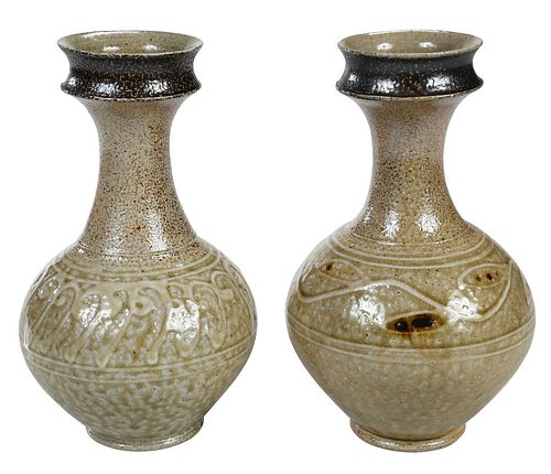 TWO MARK HEWITT VASES(Pittsboro,