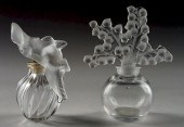 TWO MARKED LALIQUE CRYSTAL PER