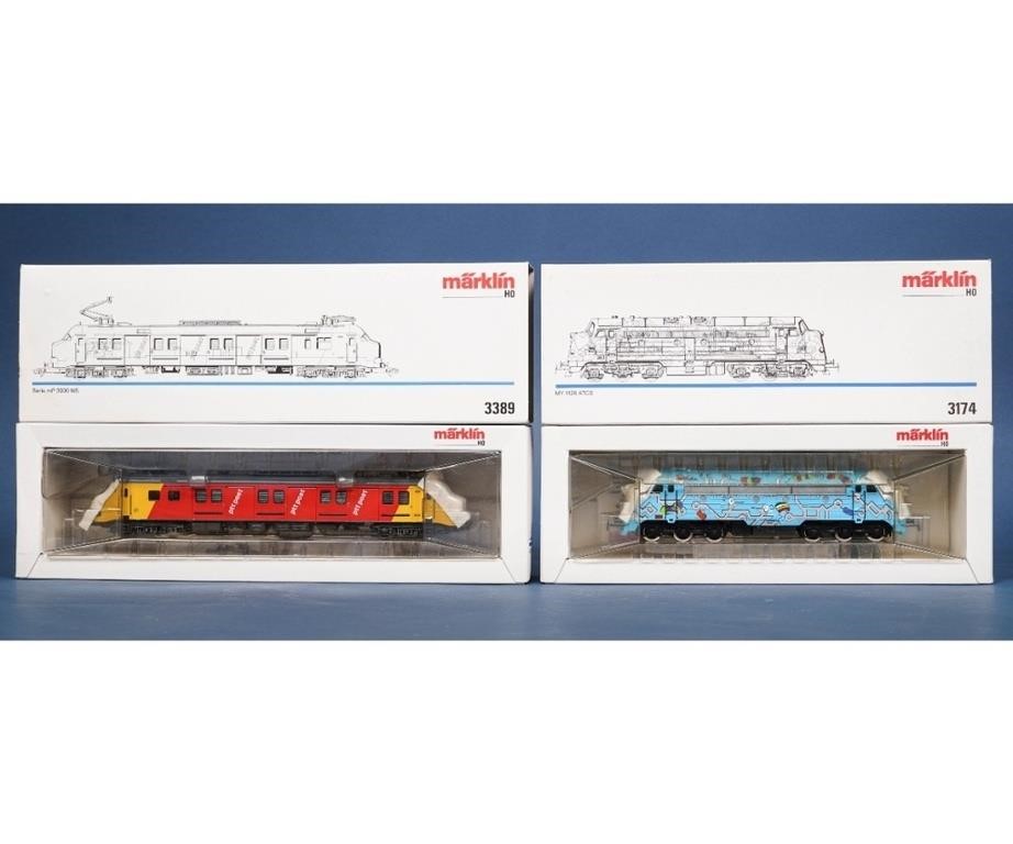 Two Marklin HO train engines 3389