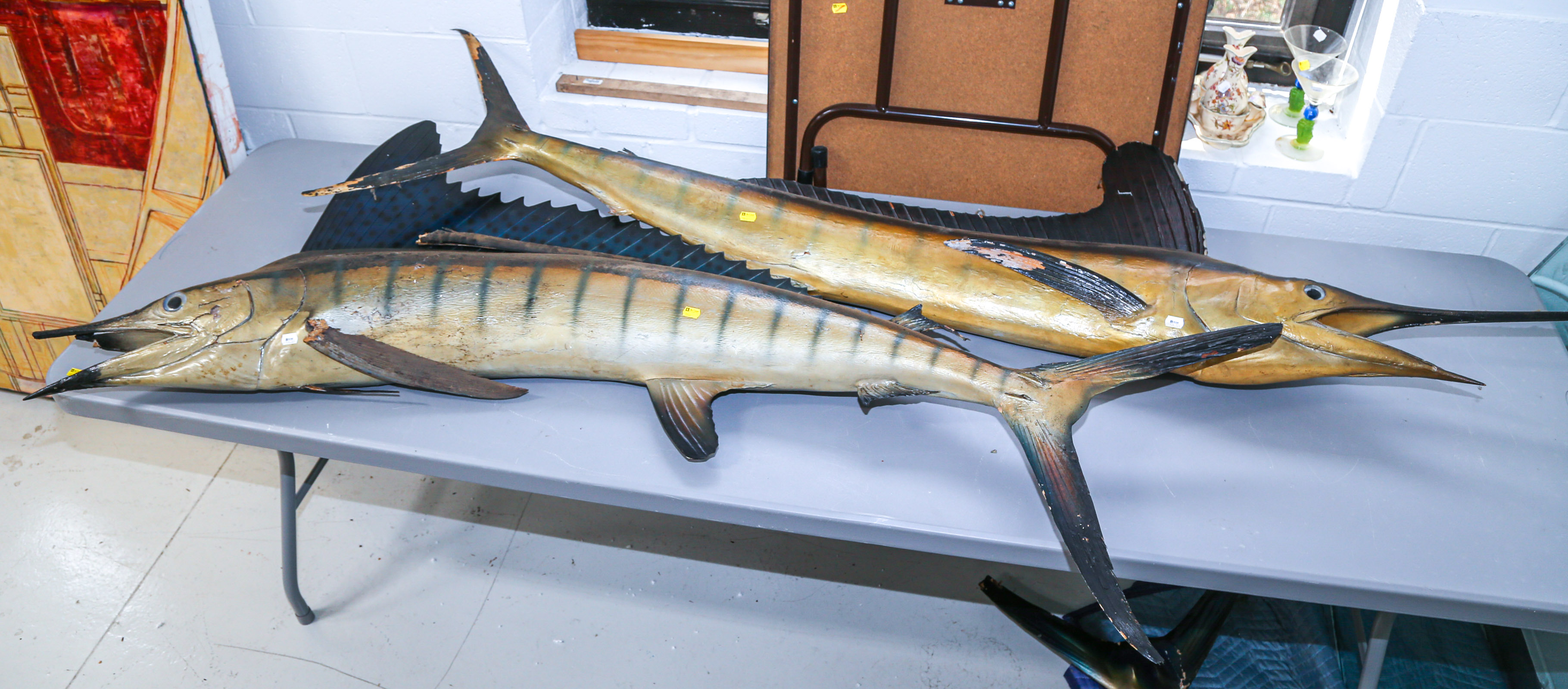 TWO MARLIN WALL MOUNTS .