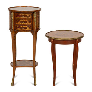 Two Marquetry Side Tables 20th