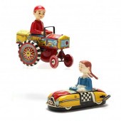 TWO MARX CRAZY CARS 1950s, tin