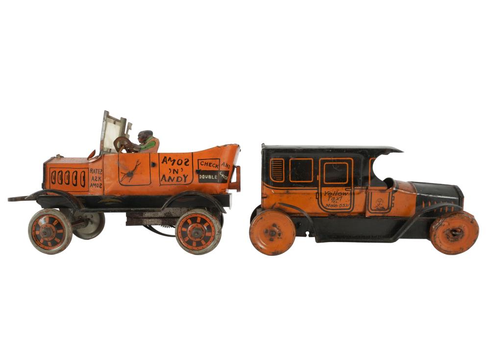 TWO MARX PAINTED TIN TOY CARSan