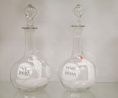 TWO MARY GREGORY DECANTERS.  A