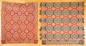 TWO MARYLAND JACQUARD COVERLET