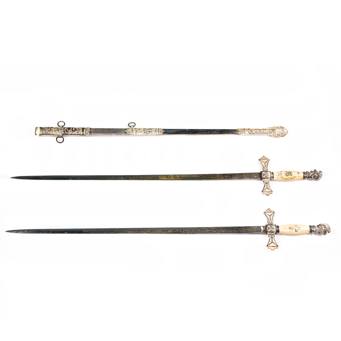 TWO MASONIC CEREMONIAL SWORDS BY