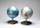 TWO MASONIC LODGE GLOBES. Late