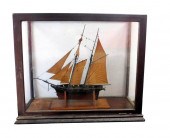 +TWO MAST SHIP MODEL IN GLASS