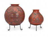 TWO MATA ORTIZ POTTERY JARSTwo