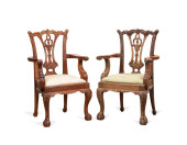TWO MATCHED CHIPPENDALE STYLE