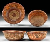 TWO MAYA PETEN POLYCHROME BOWL