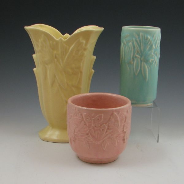Two McCoy Butterfly vases and