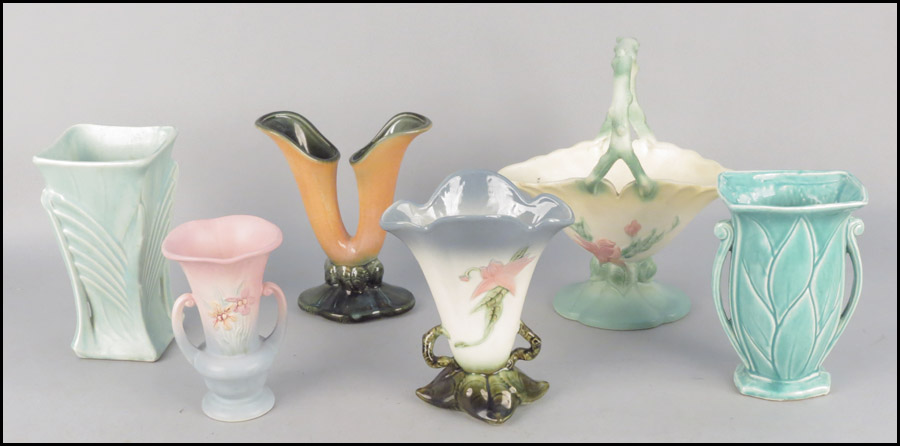 TWO MCCOY VASES. Comprised of a