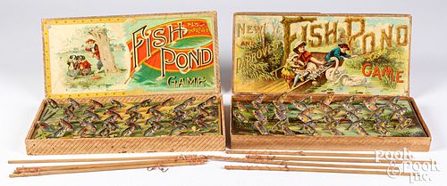 TWO MCLOUGHLIN BROS. FISH POND