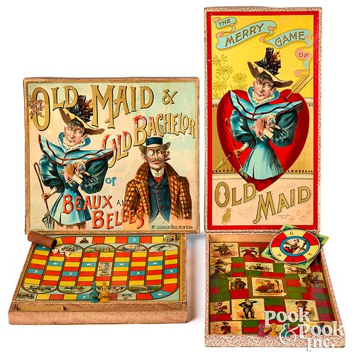 TWO MCLOUGHLIN BROS. OLD MAID