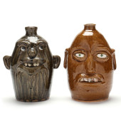 TWO MEADERS FAMILY FACE JUGS<b