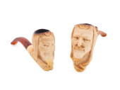 TWO MEERSCHAUM MEPHISTOPHELES