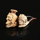 TWO MEERSCHAUM PORTRAIT TOBACC