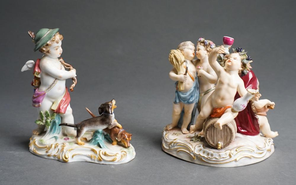TWO MEISSEN ALLEGORICAL FIGURAL