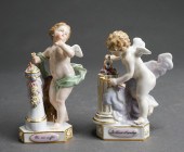 TWO MEISSEN ALLEGORICAL FIGURI