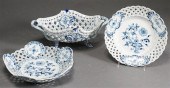 TWO MEISSEN BLUE ONION PIERCED