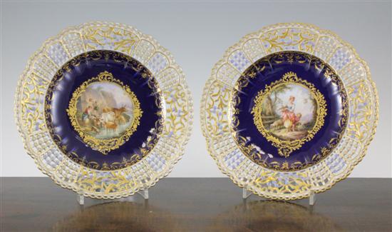 Two Meissen cabinet plates late