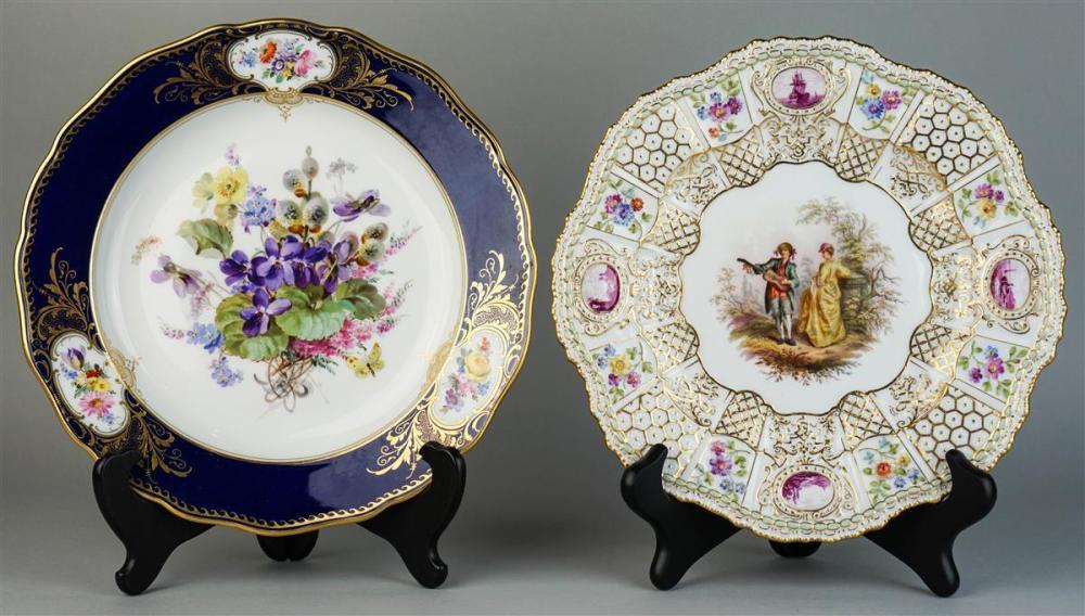 TWO MEISSEN CABINET PLATESTWO