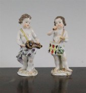 Two Meissen cherub band figure