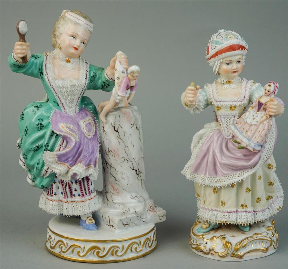 TWO MEISSEN FIGURES OF GIRLS WITH