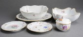 TWO MEISSEN FLORAL DECORATED B