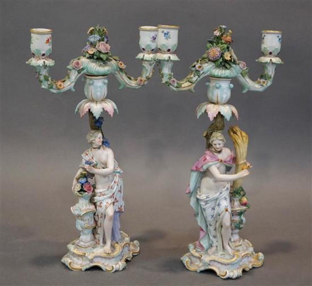 TWO MEISSEN FLORAL ENCRUSTED